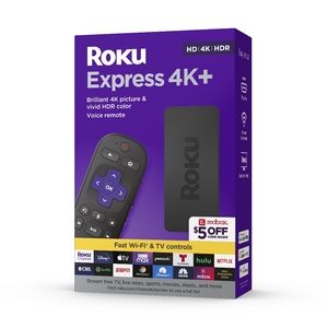 Roku Express 4K+ Streaming Player 4K/HD/HDR with Smooth Wi-Fi®, Premium HDMI®
